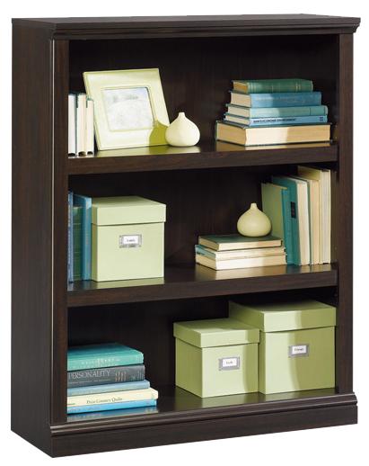 Sauder Bookcases 410373 3Shelf Bookcase with Elegant SlideOn Molding